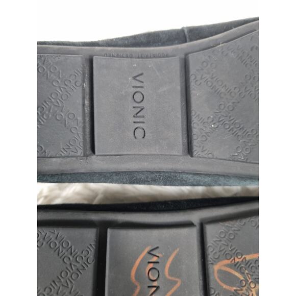 Vionic Shoes Womens Size 6 Black Suede Loafers Stud Embellished Slip On Flats - Picture 8 of 9